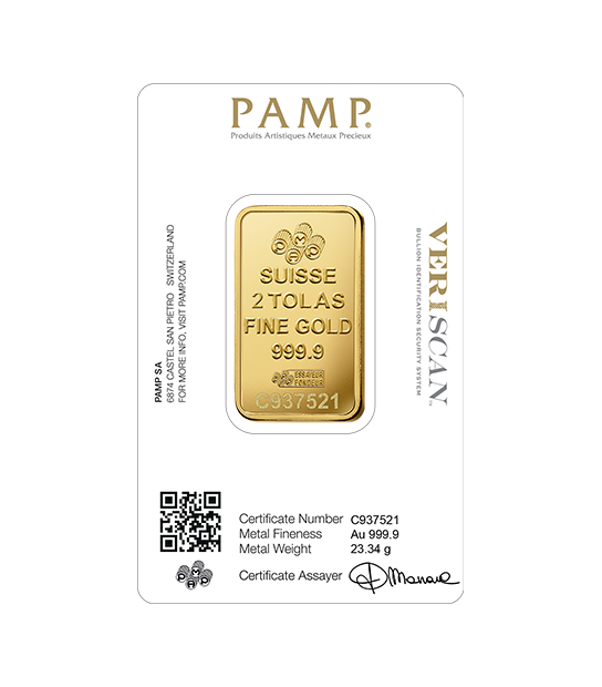 PAMP 2 Tola Gold Bar