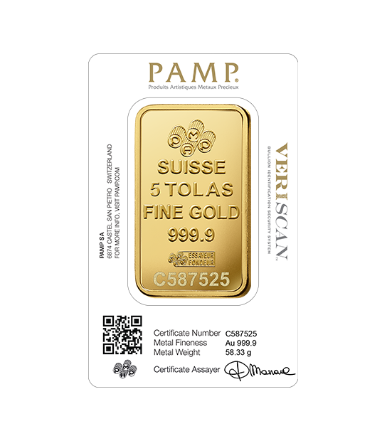 PAMP 5 Tola Gold Bar