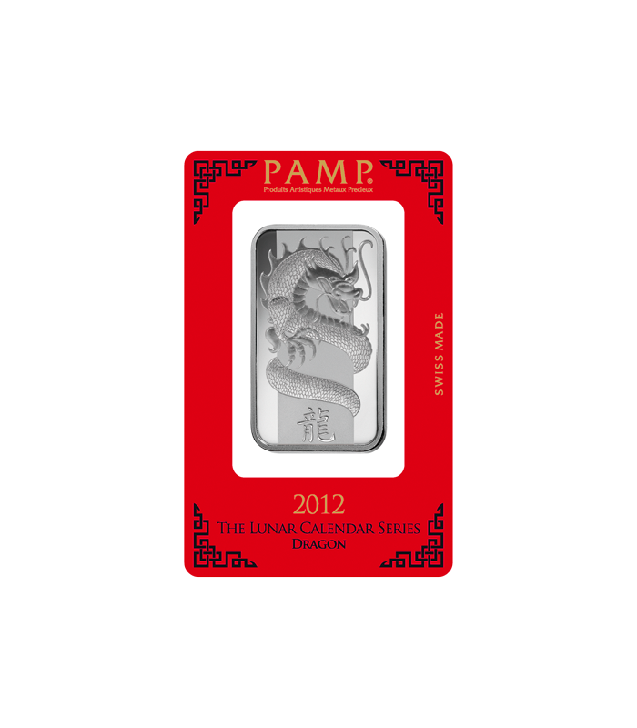 Lunar Dragon Silver Rectangular Ingot  1oz